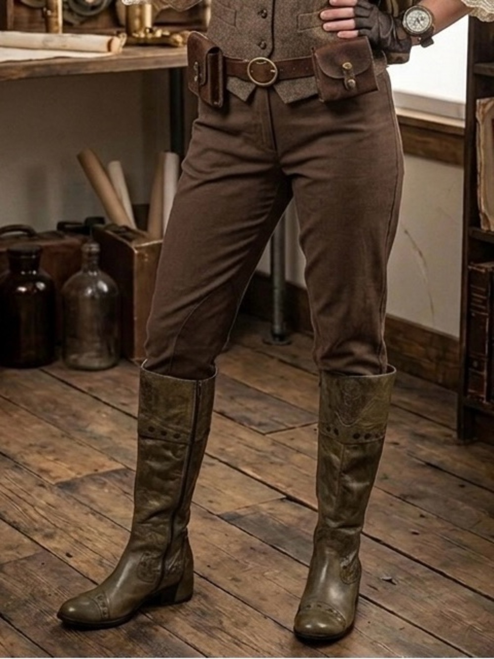 Apepazza Ghepardo Tall Italian Leather Riding Boots Victorian Steampunk Cosplay